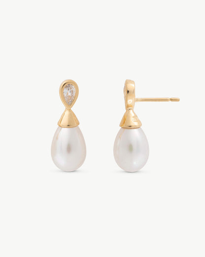 White earrings Selene