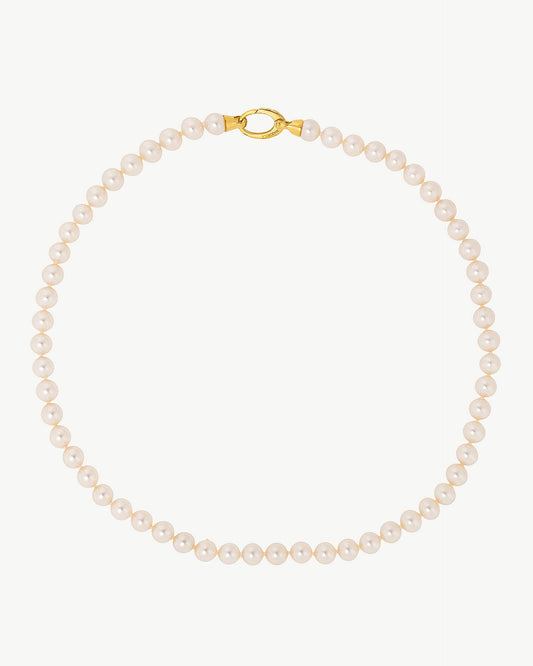 7mm Golden Pearl Necklace Lyra