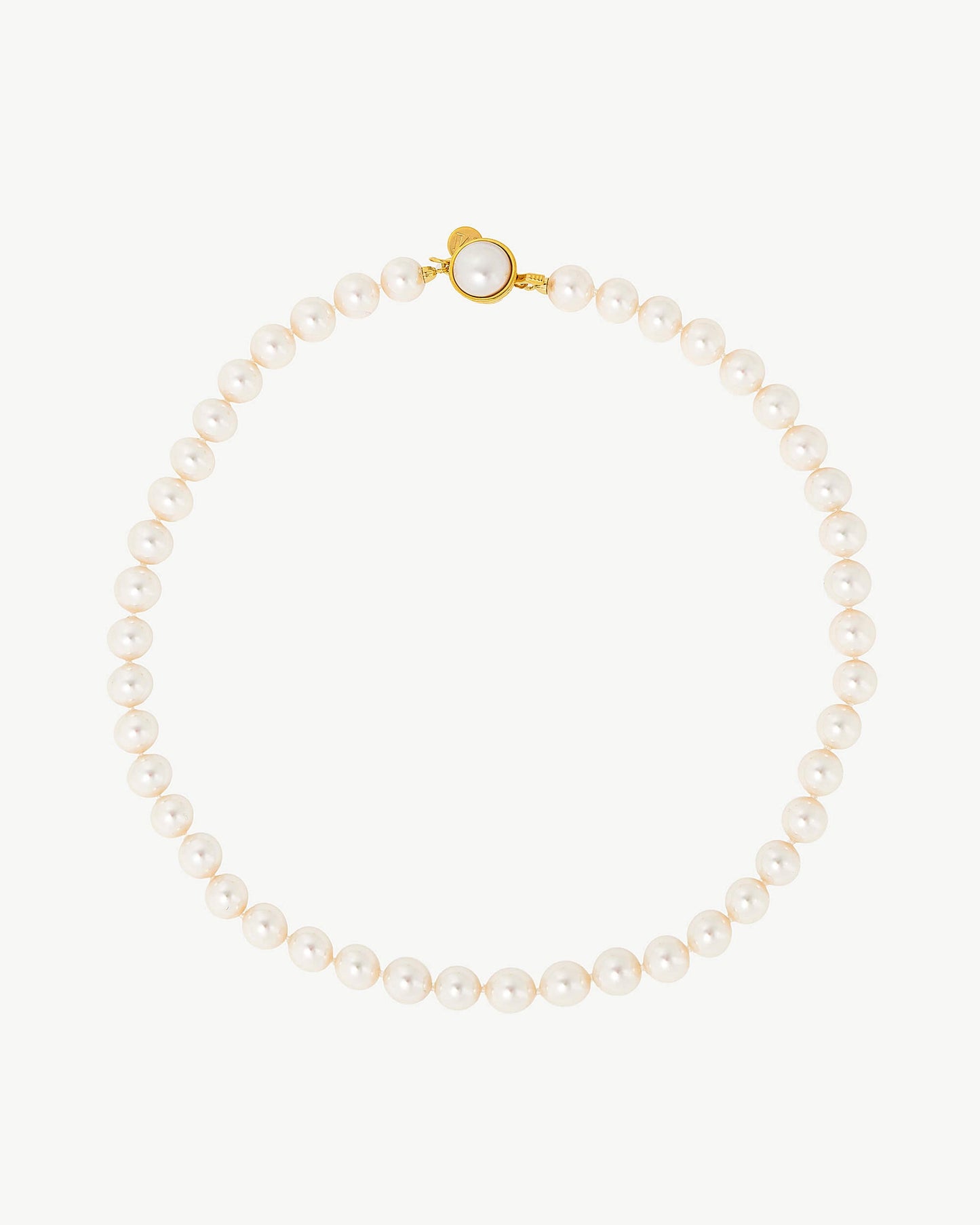 8mm Golden Pearl Necklace Lyra