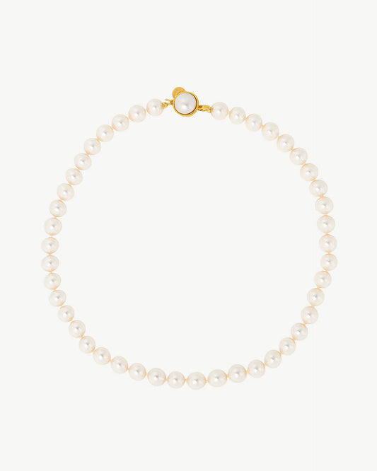 8mm Golden Pearl Necklace Lyra