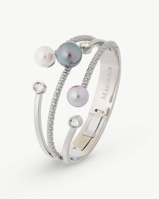 Gray Pearl and Zircon Bracelet Planet