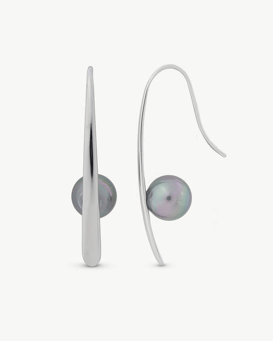 Short Gray Earrings Planet