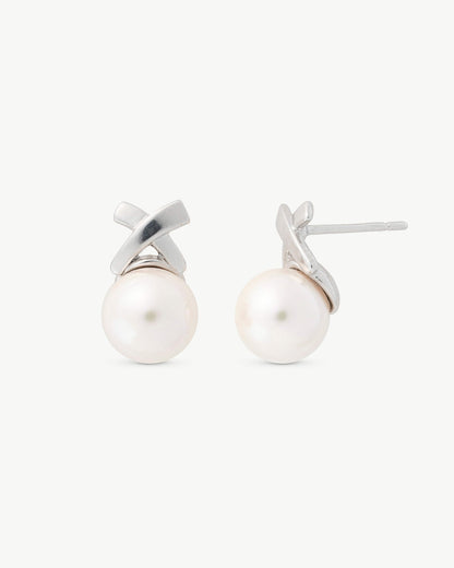 Silver Pearl Earrings Vega