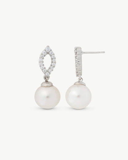 Zirconia and Pearl Earrings Lilit