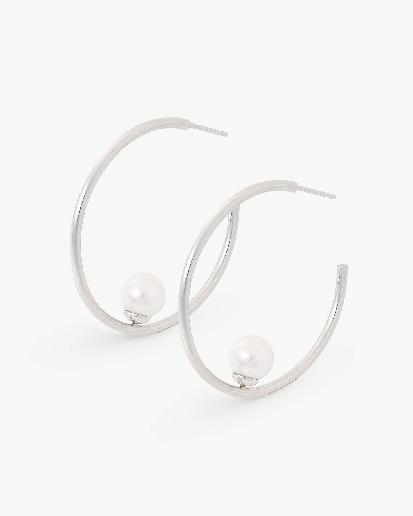 Pearl Hoop Earrings Alba