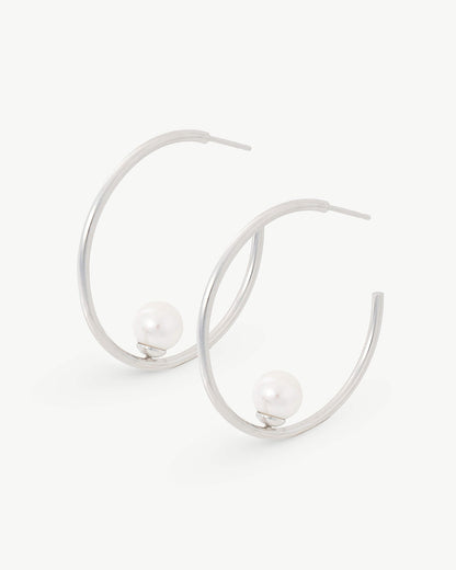 Pearl Hoop Earrings Alba