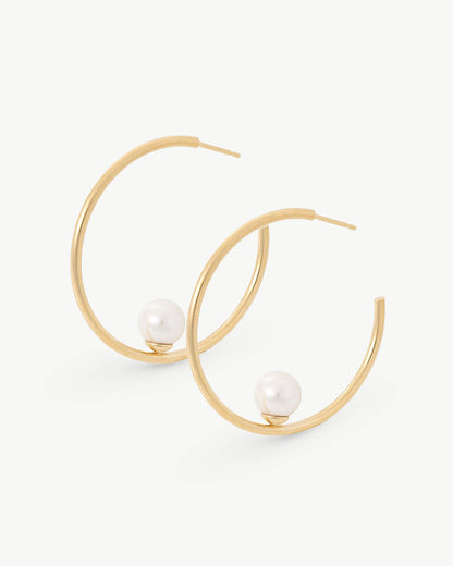 Pearl Golden Hoop Earring Alba