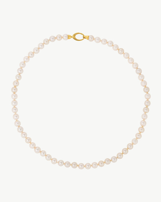 7mm Golden Pearl Necklace Lyra