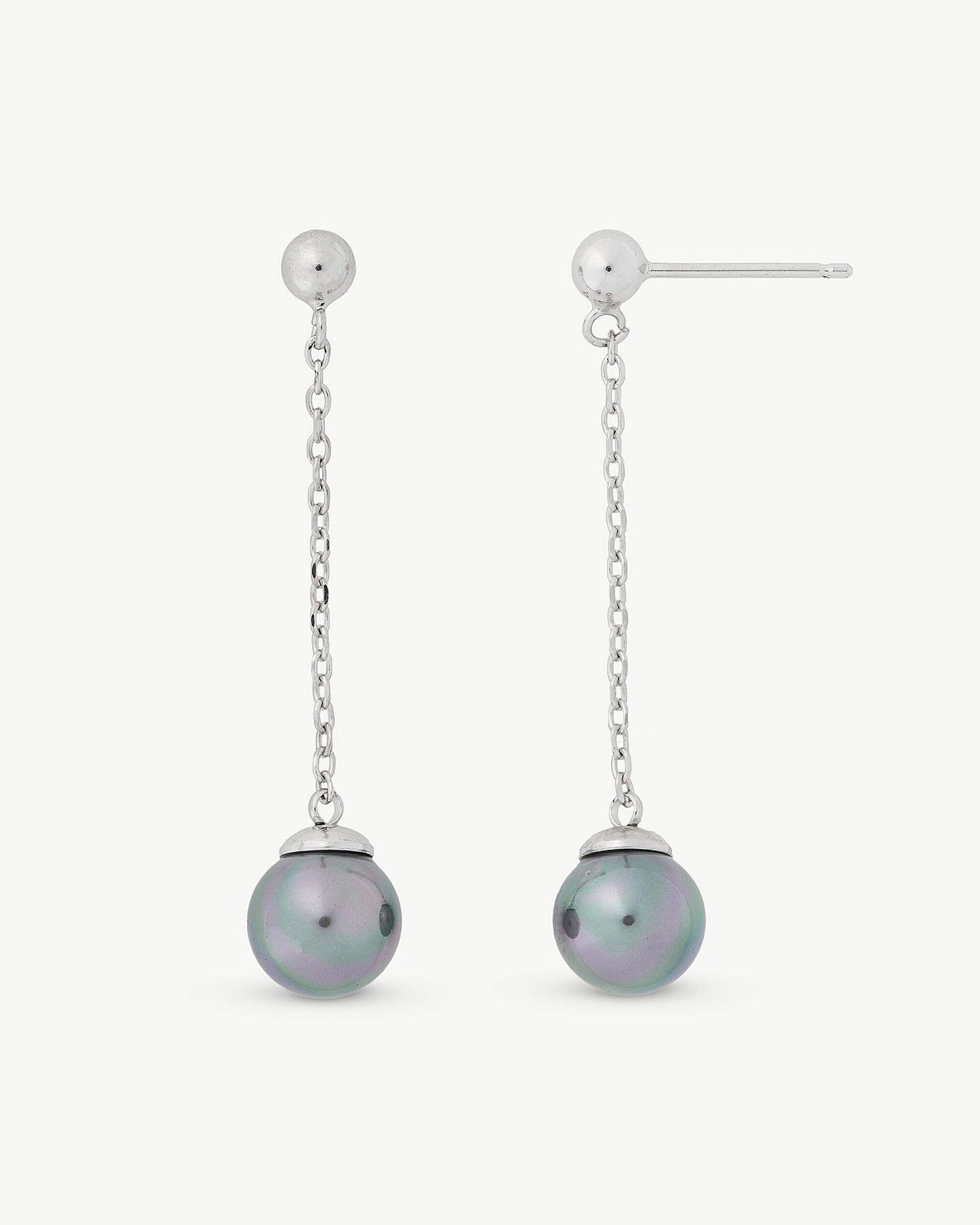 Gray Pearl Earrings Ilusion