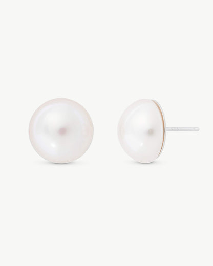 12mm White Earrings Mabe