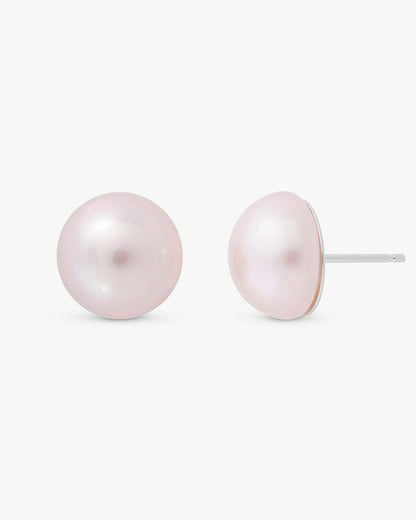 12mm Pink Earrings Mabe