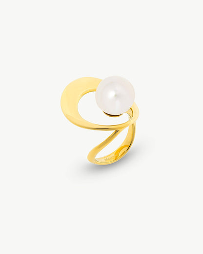 Golden Pearl Ring Petra