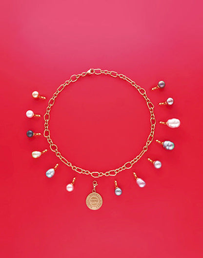 Two-tone turquoise pearl charm Charm&Glow