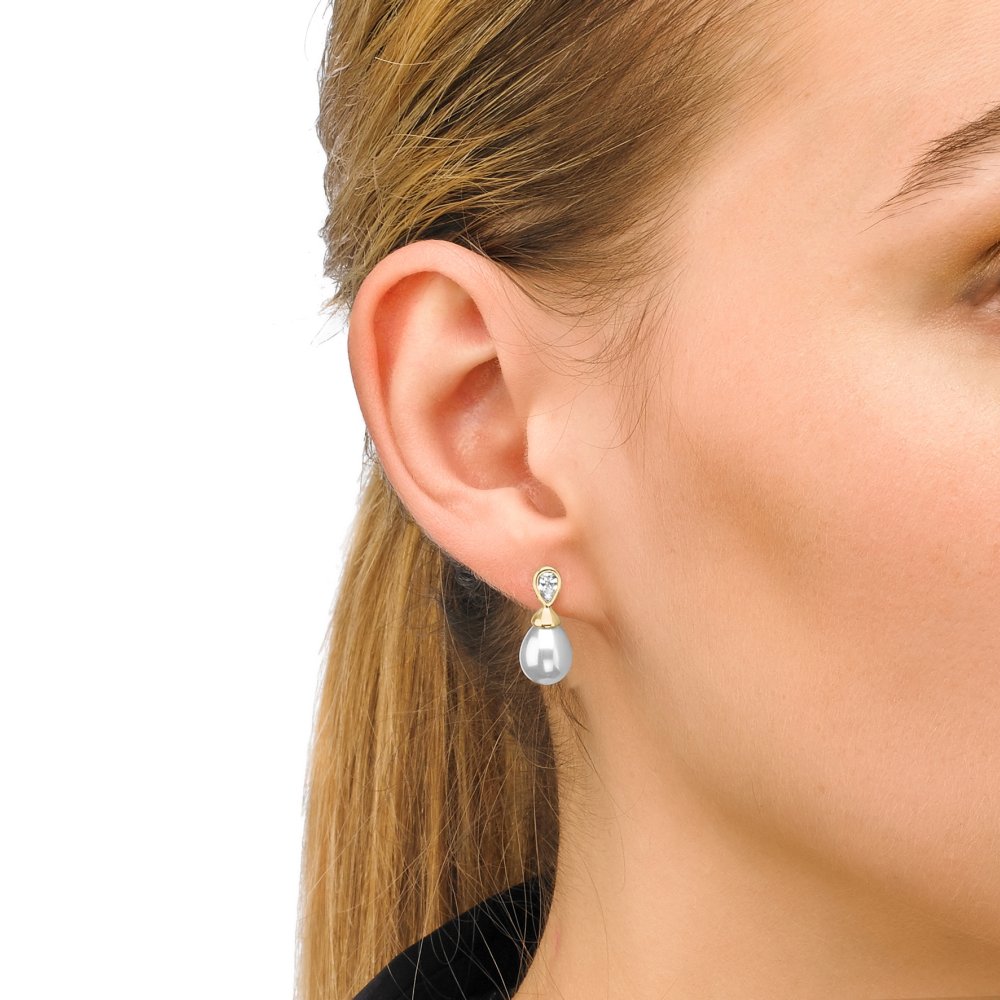 White earrings Selene